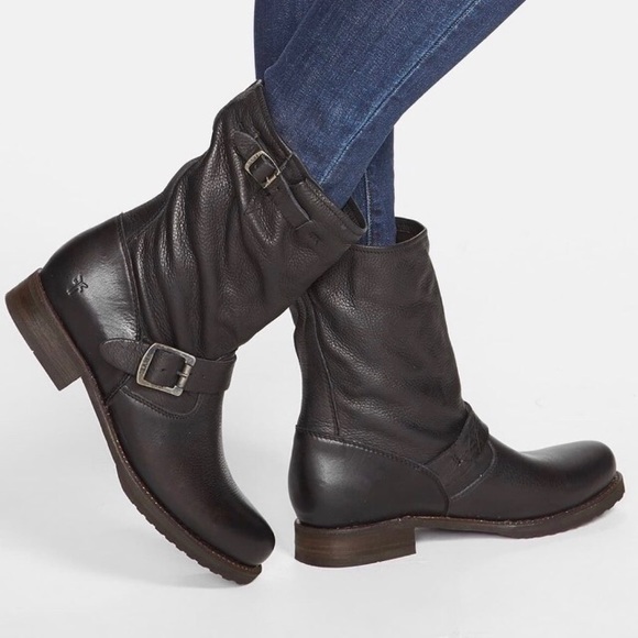 slouchy biker boots